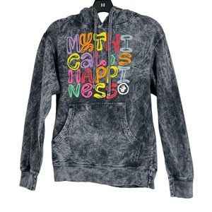 Mythica Sweater Mens Black Tie Dye Happiness Graphic Hoodie Pullover XS‎